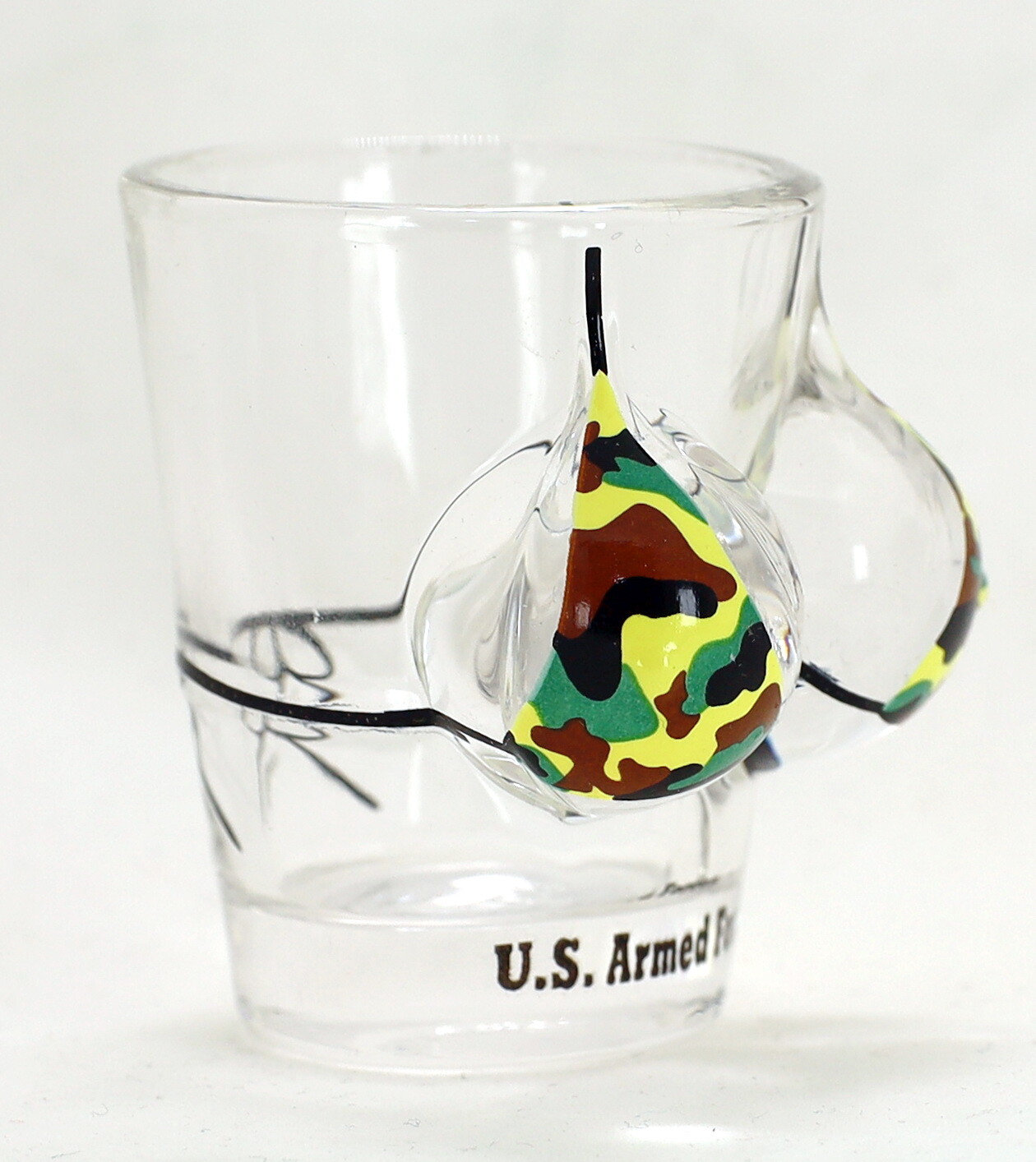 US Armed Forces Bikini Bust 3D Shot Glass