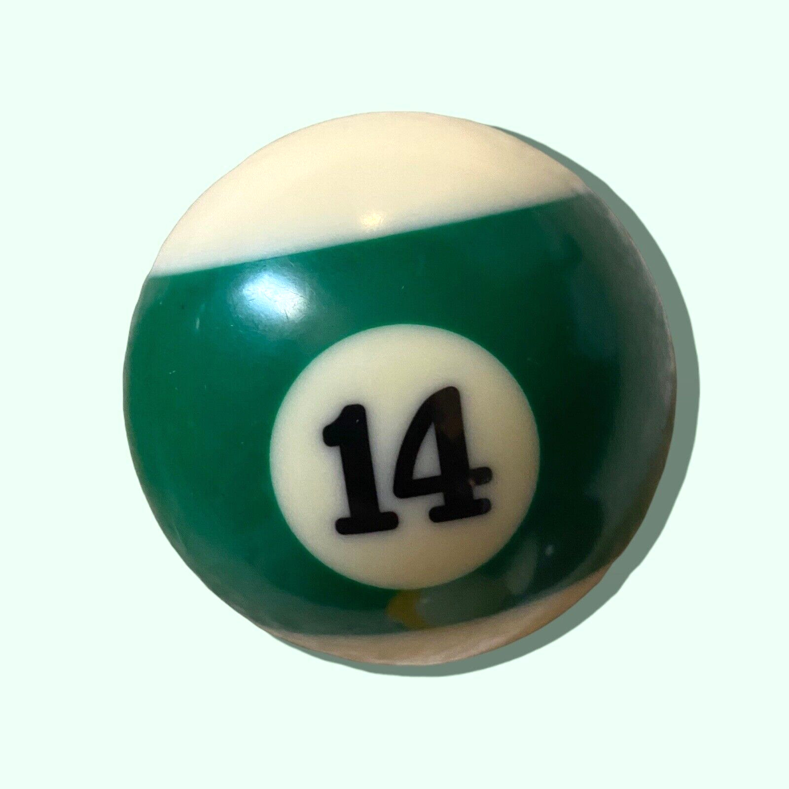 14 Pool Billiard Ball #14 2.25" Green Stripe 2 1/4" Standard Vintage Fourteen