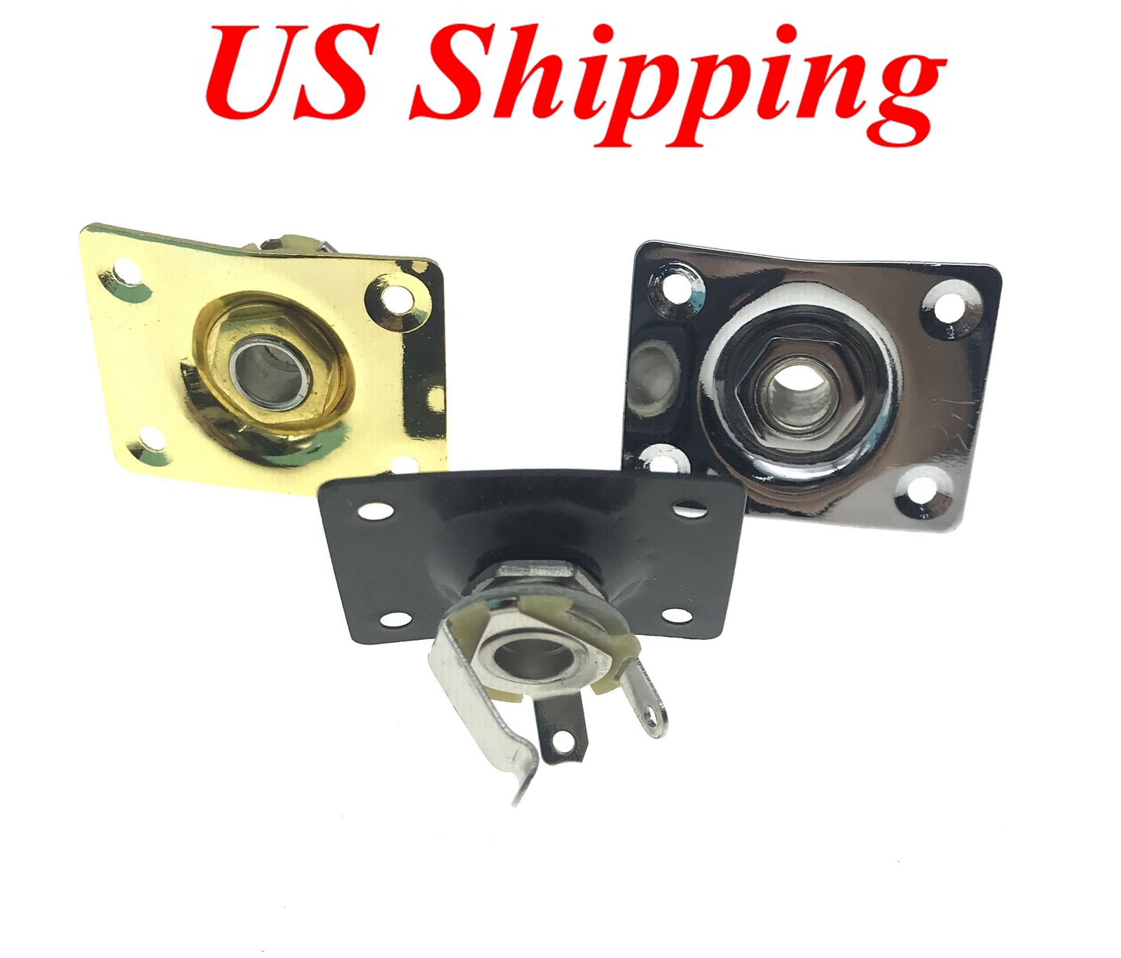 Electric Guitar Jack Plate Square Jack Plate Chrome/Black/Gold