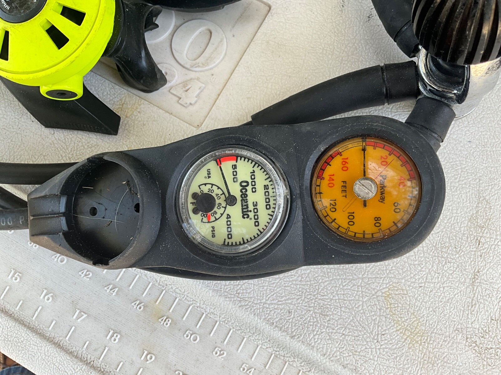 Aqualung Conshelf Scuba Diving Regulator with Gauges - Untested AS-IS