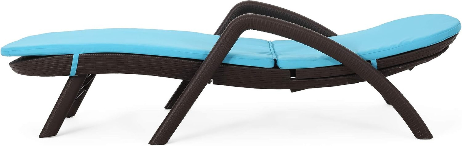 Chaise Lounge Set, Dark Brown + Blue