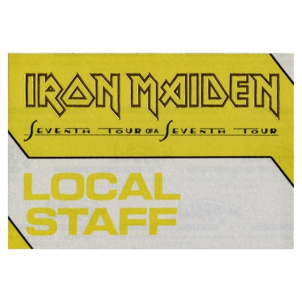 Iron Maiden 1988 Seventh Son of a Seventh Son concert tour Staff Backstage Pass