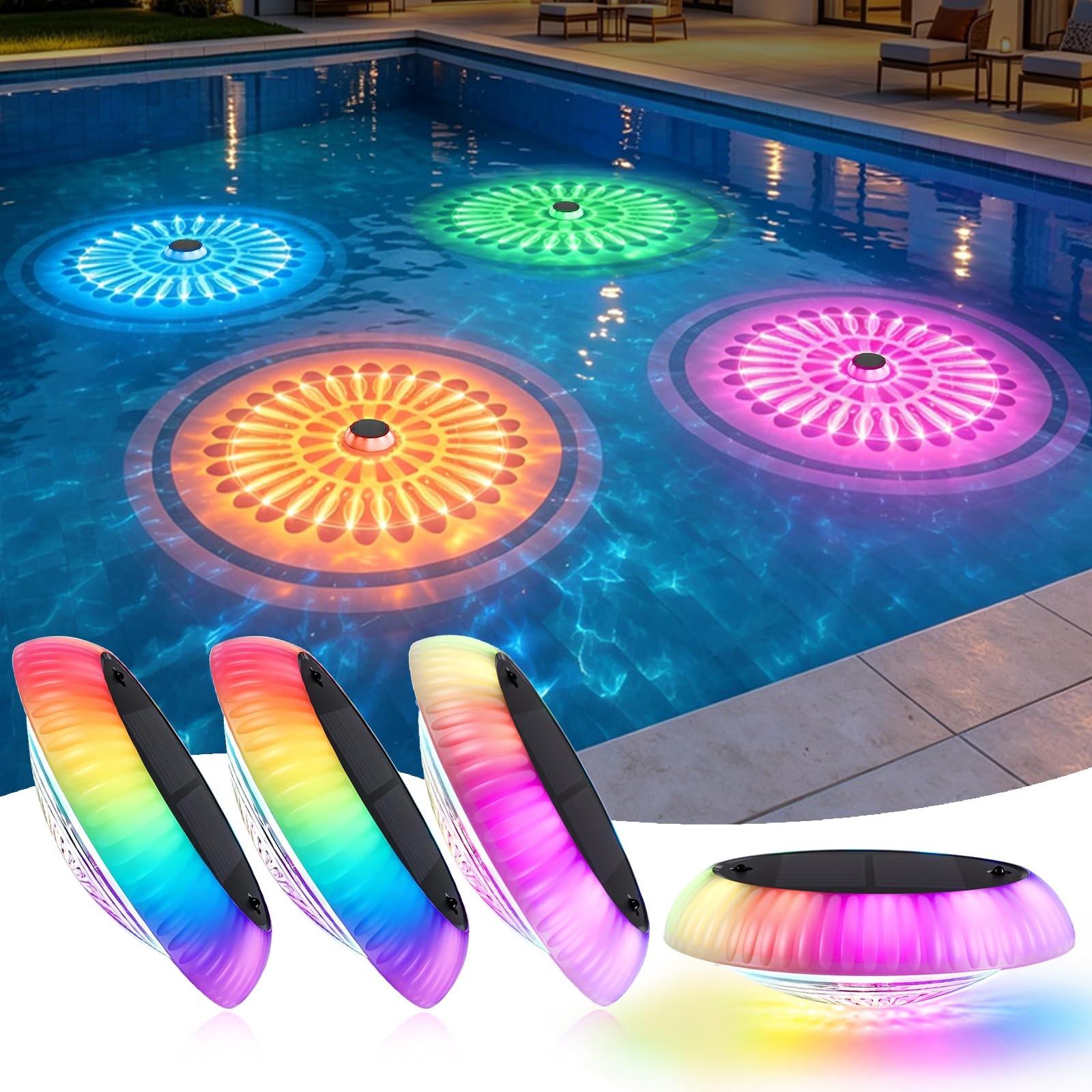 Fainsligo Solar Floating Pool Lights 2026 Upgrade Solar Pool Lights For Above