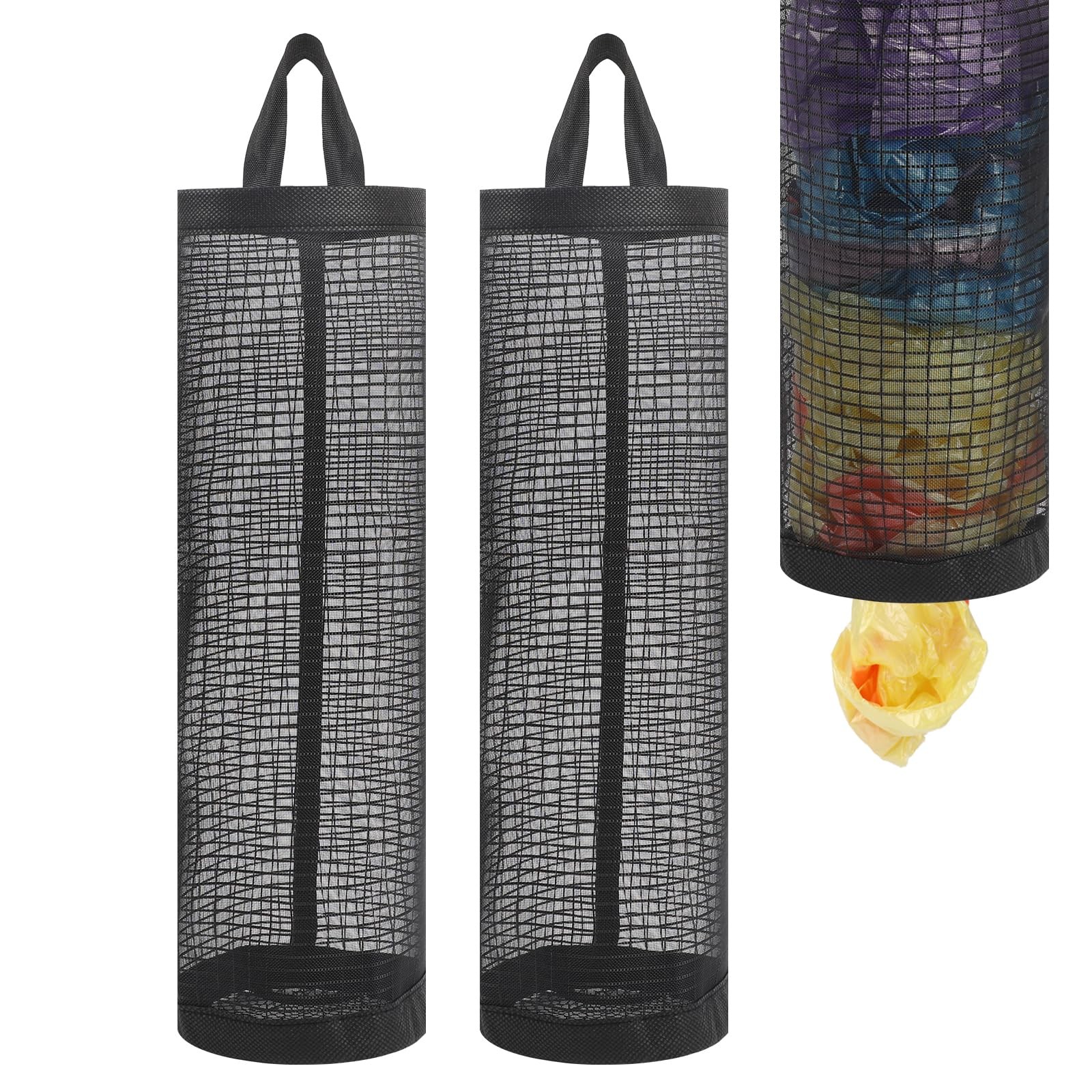 Lens 2Pack Plastic Bag Holder, Grocery Bag Holder for Plastic Bags Mesh Hanging