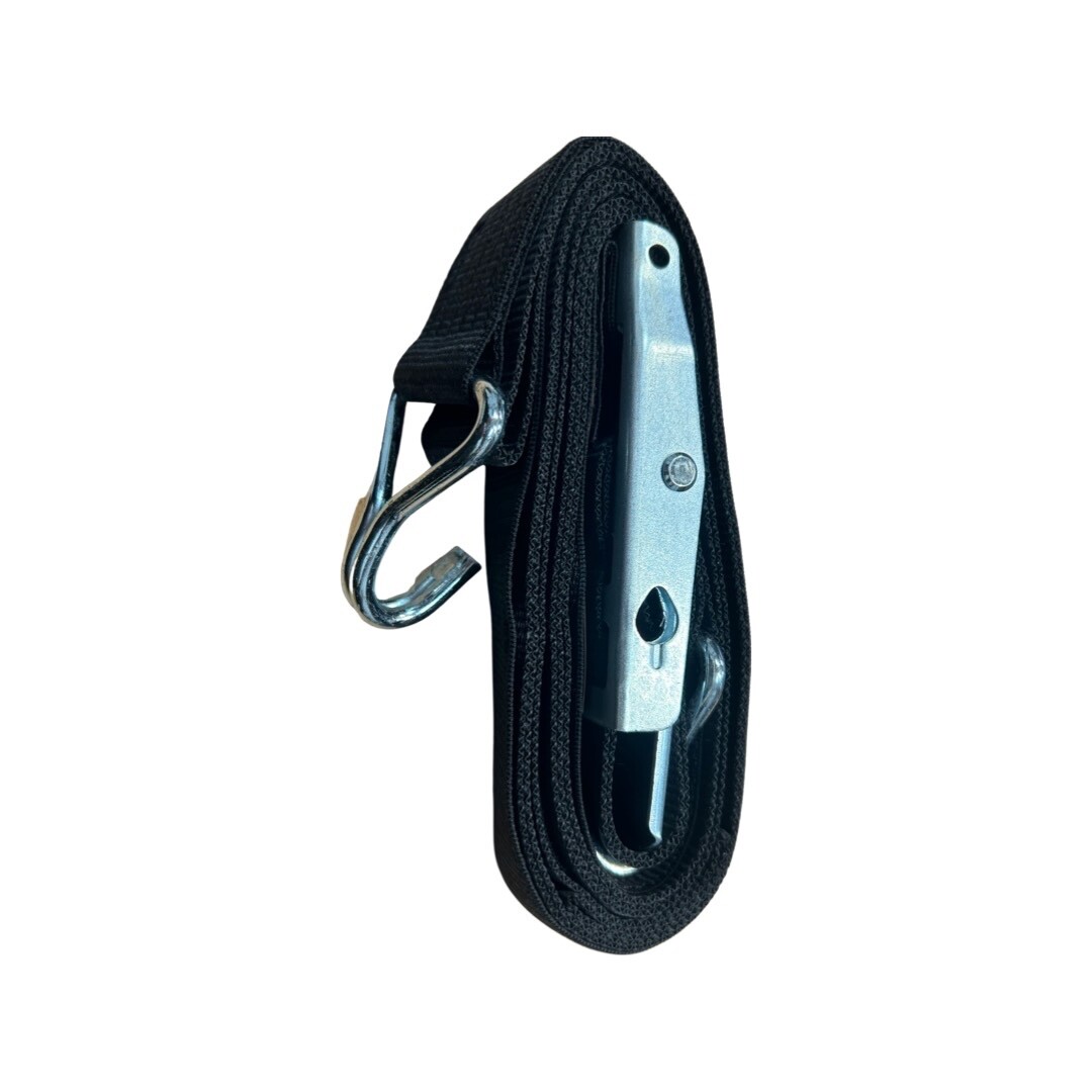 New 750Kg Ratchet Strap and Hooks - 50mm Strap - Double J Hooks - 5m Length