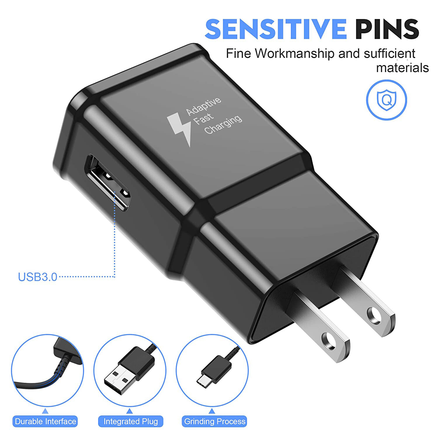 Original Samsung Galaxy S10 Note10 S8 S9 Plus Fast Wall Charger OEM Type-C Cable
