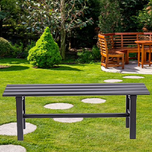 Lojok 35.4x14.2x15.7 inch Aluminum Outdoor Bench for Park Garden Patio Lounge