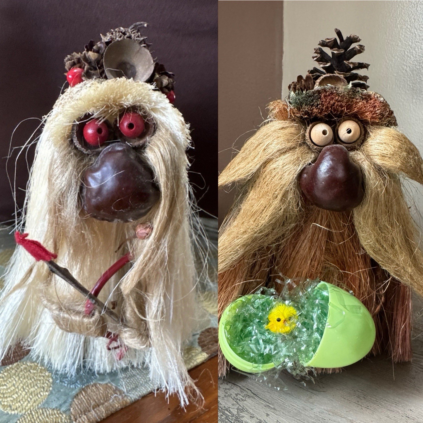 Ken Arensbak Troll Folk Art Valentine’s Cupid Bow Arrow Troll Plus Easter Troll