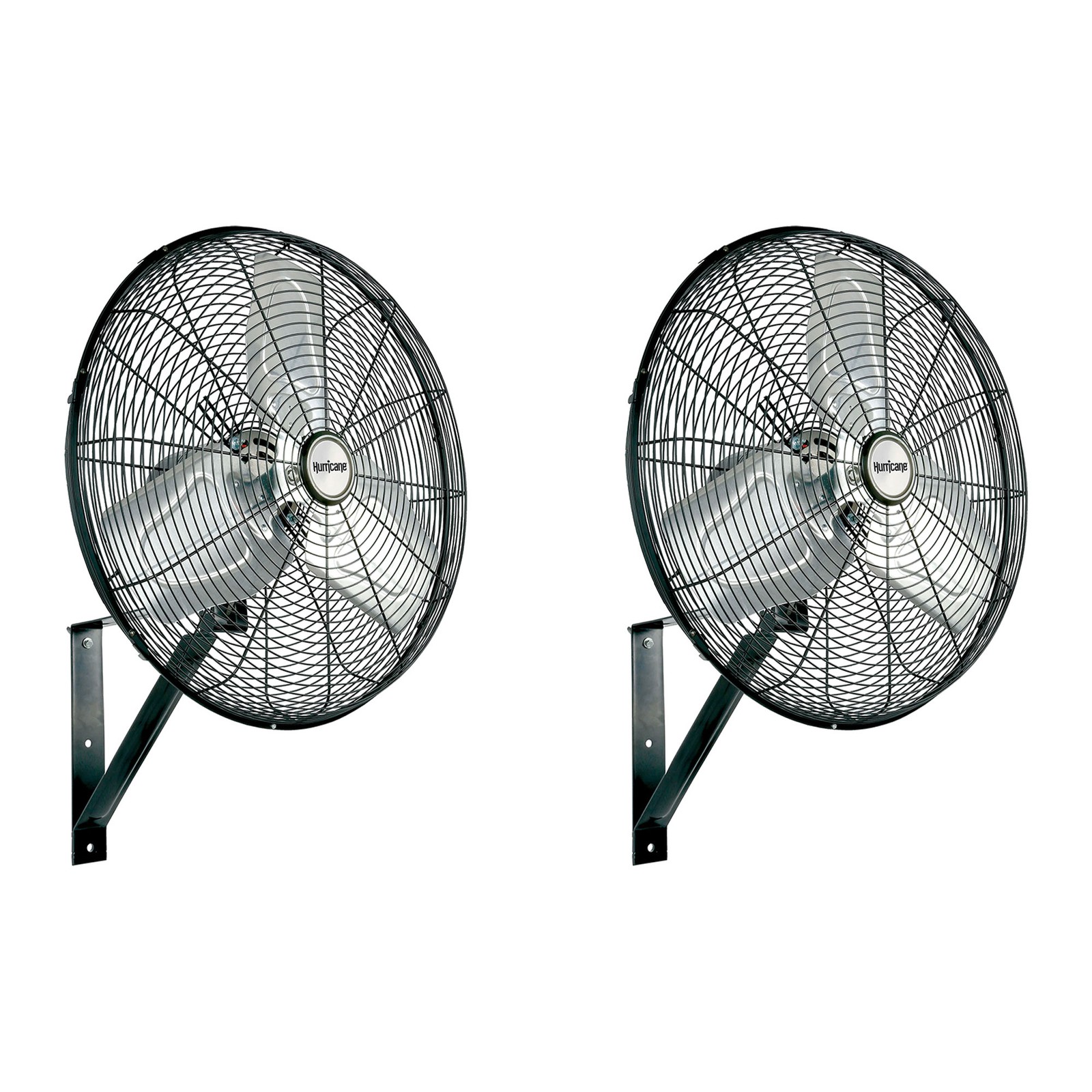Hurricane 20" Pro Commercial Grade Classic Oscillating Wall Fan, Black, 2 Pack