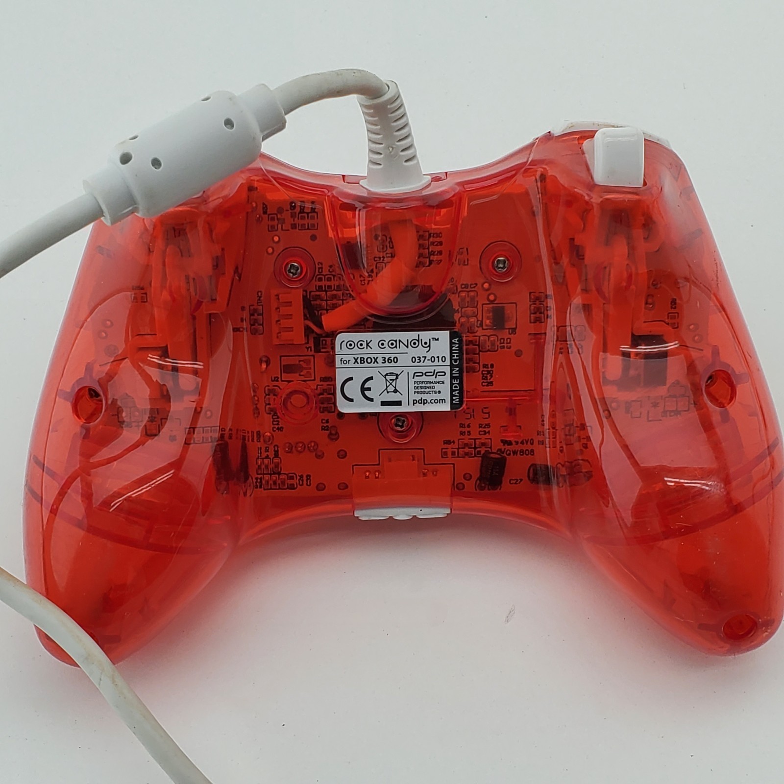 PDP Rock Candy Wired Controller Xbox 360 - Red 037-010 Neon Translucent Gamepad