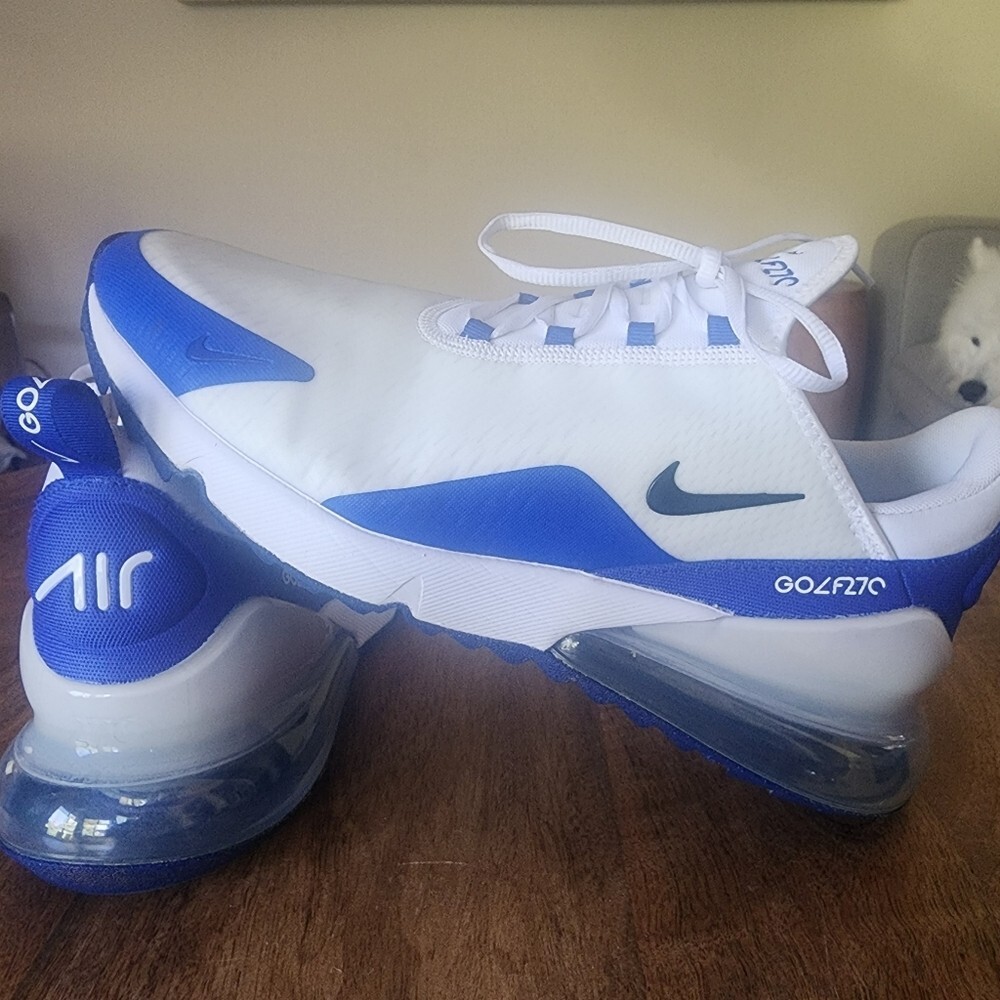 Nike Air Max 270 G Golf Shoes White Racer Blue CK6483-106 Men's SZ 11.5