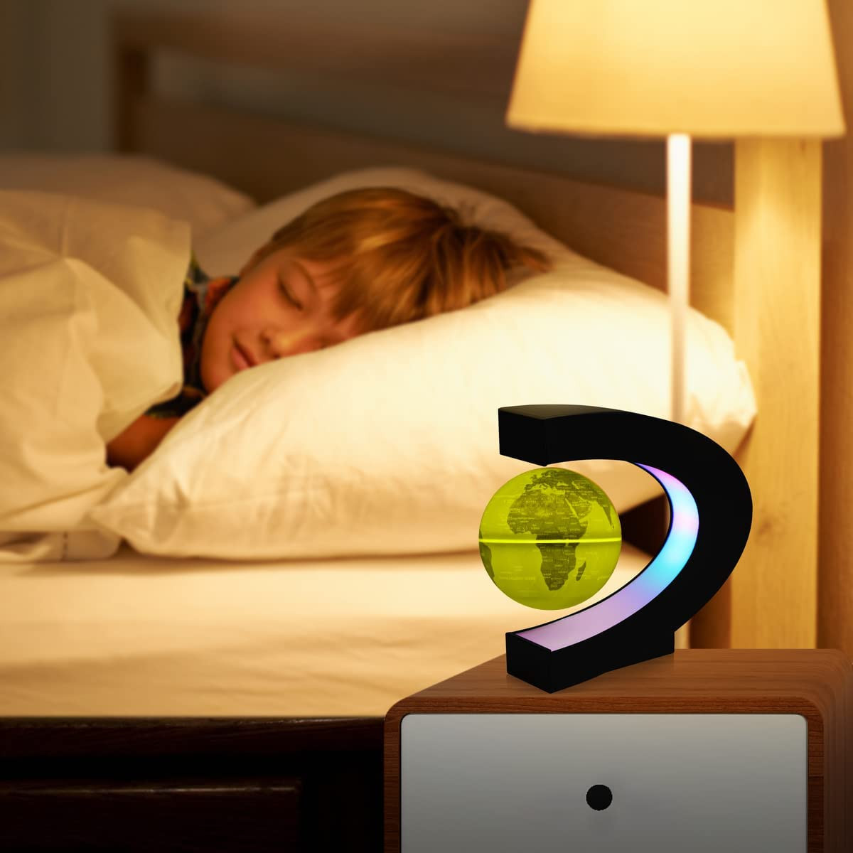 Levitating Globe with LED Lights, Multi-Color Changing Magnetic Levitation Globe