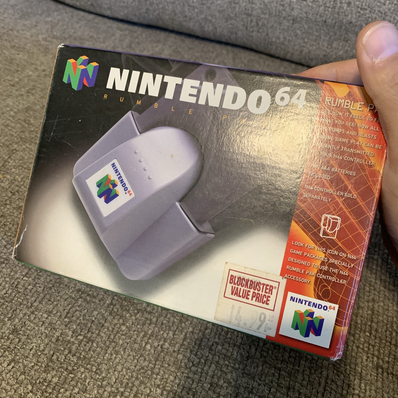 Nintendo 64 N64 Rumble Pak (1997) BOX ONLY! NO INSERTS READ!