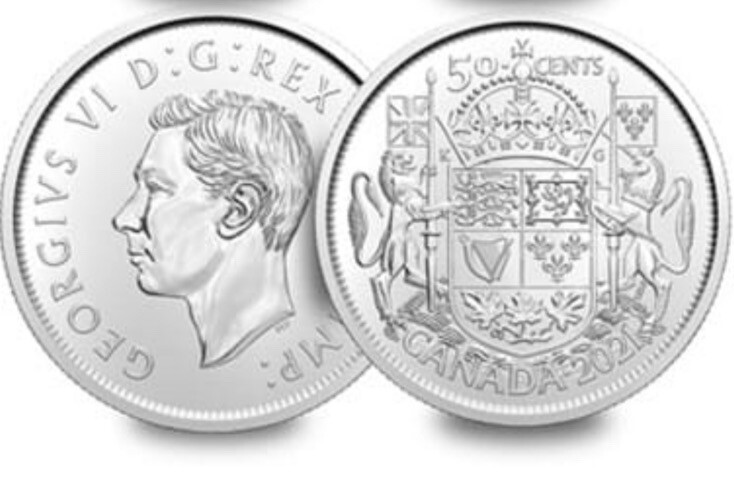 Canada 🇨🇦Coin 50 Cents 2021 100y Anniversary Shield Coat Arms George VI King
