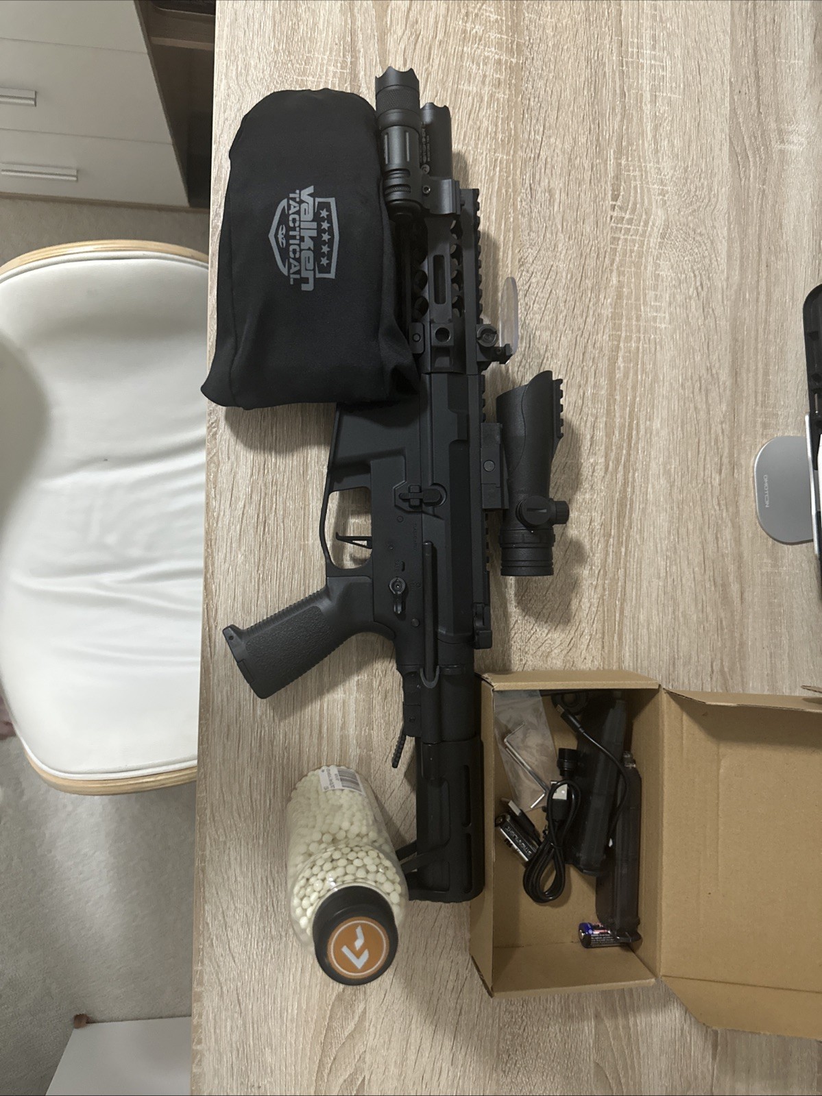 Classic Army PX-9 AEG SMG Rifle With Attachments- Used Once Out Of Box