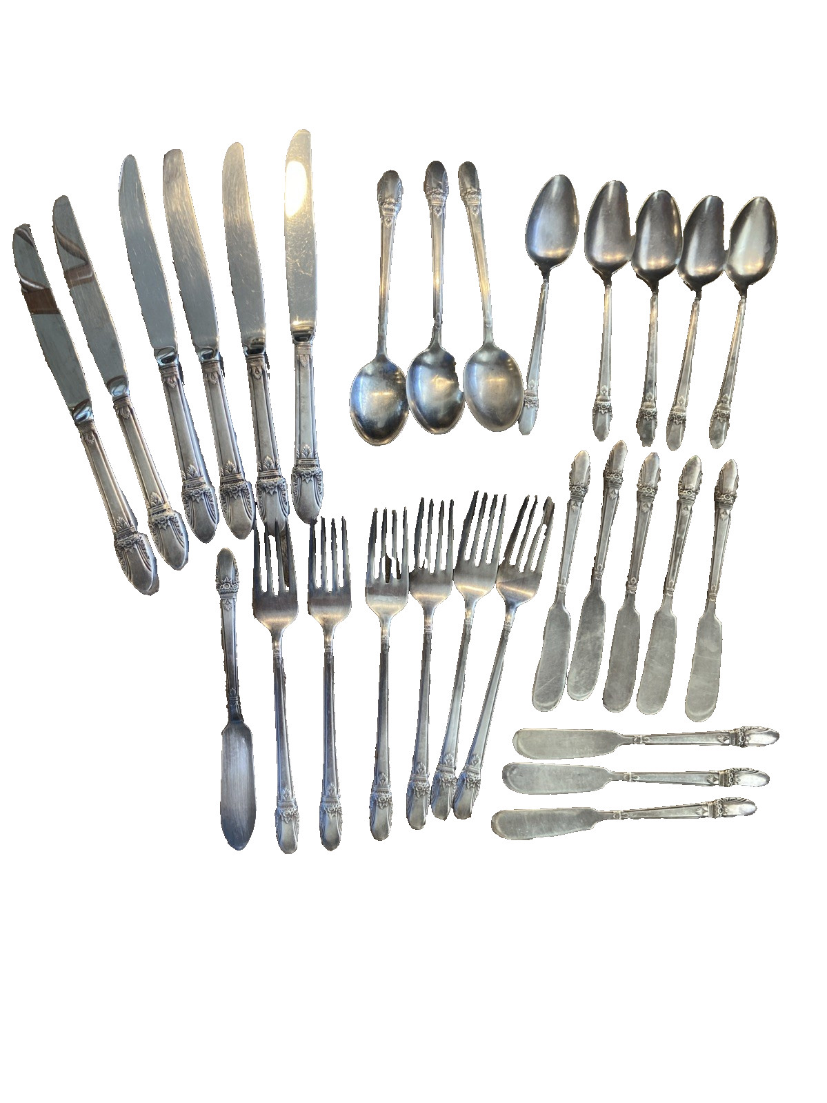 1847 Rogers Bros First Love Silver Plated Flatware Set 29 pc Silverware Floral