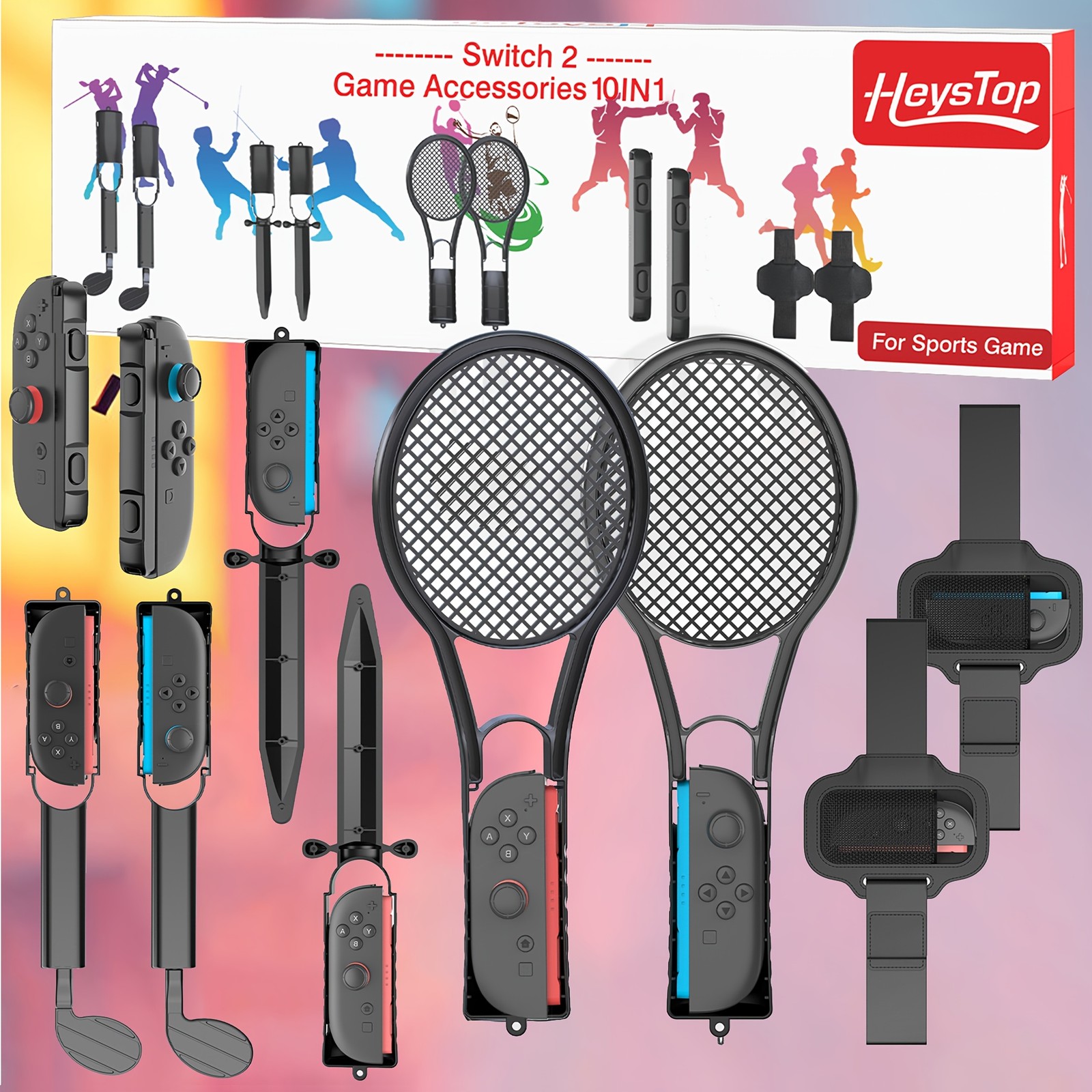 10 in 1 Sports Accessories for Nintendo Switch 2 ,Family Sports Accessories A+