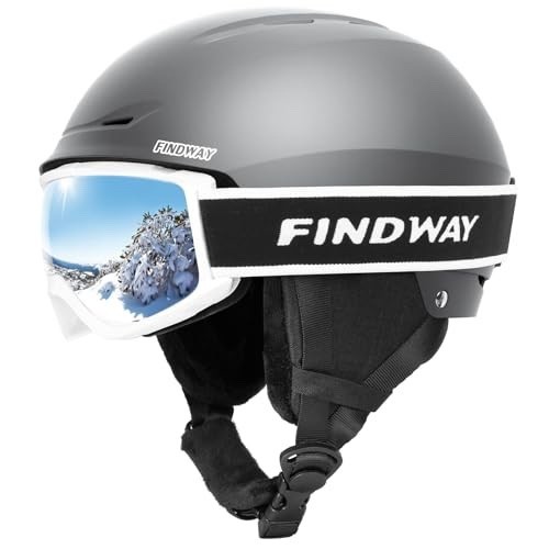 Findway Ski Snow Helmet with Goggles Medium Silver NEW RRP £70 FREE P&P