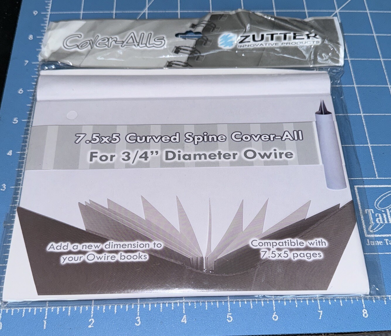 Zutter Curved Spine Cover-All For 3/4” Owire SCRAPBOOKING  7.5 X 5” White