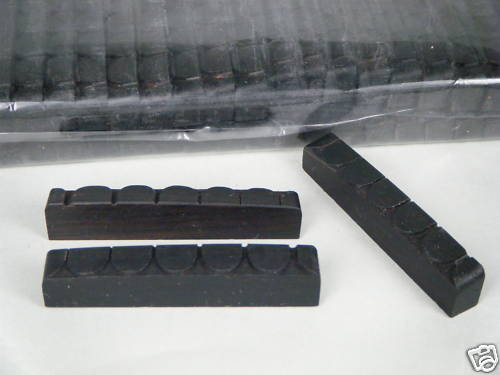 1pcs Slotted Ebony Acoustic Classic Guitar Nut 45mmX6mmX9mm For 45mm Nut Width