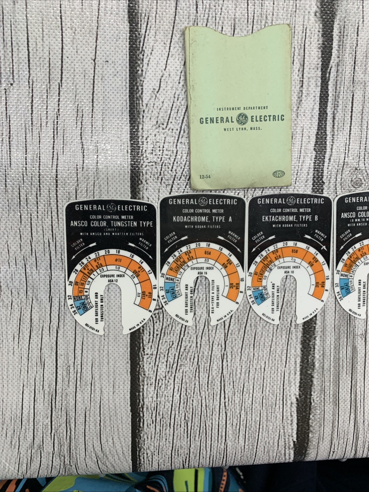 GENERAL ELECTRIC Color Control Meter SLIDES Only 4 All Different