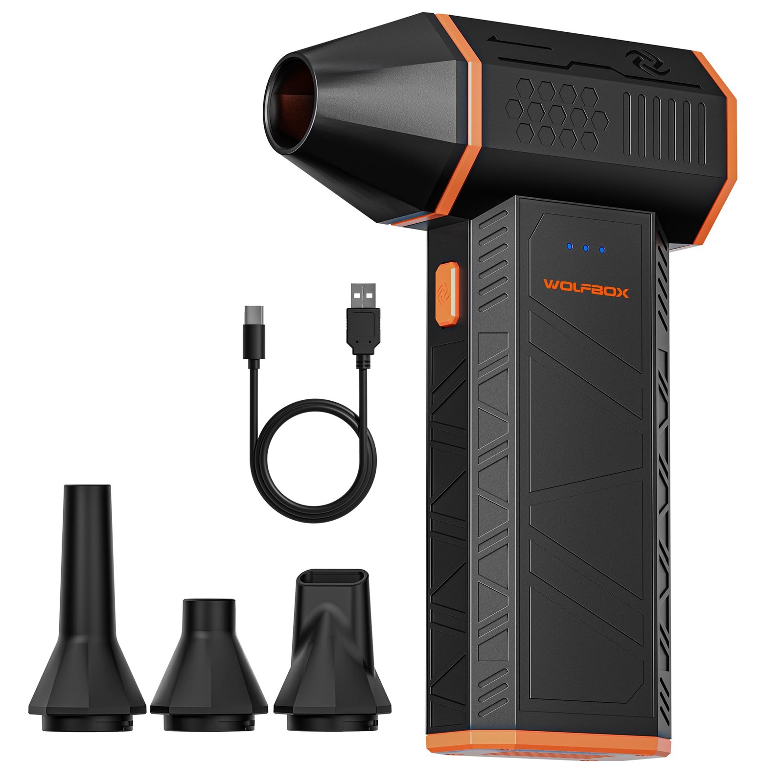 WOLFBOX MegaFlow 50 Compressed Air Duster-110000RPM Super Power Black