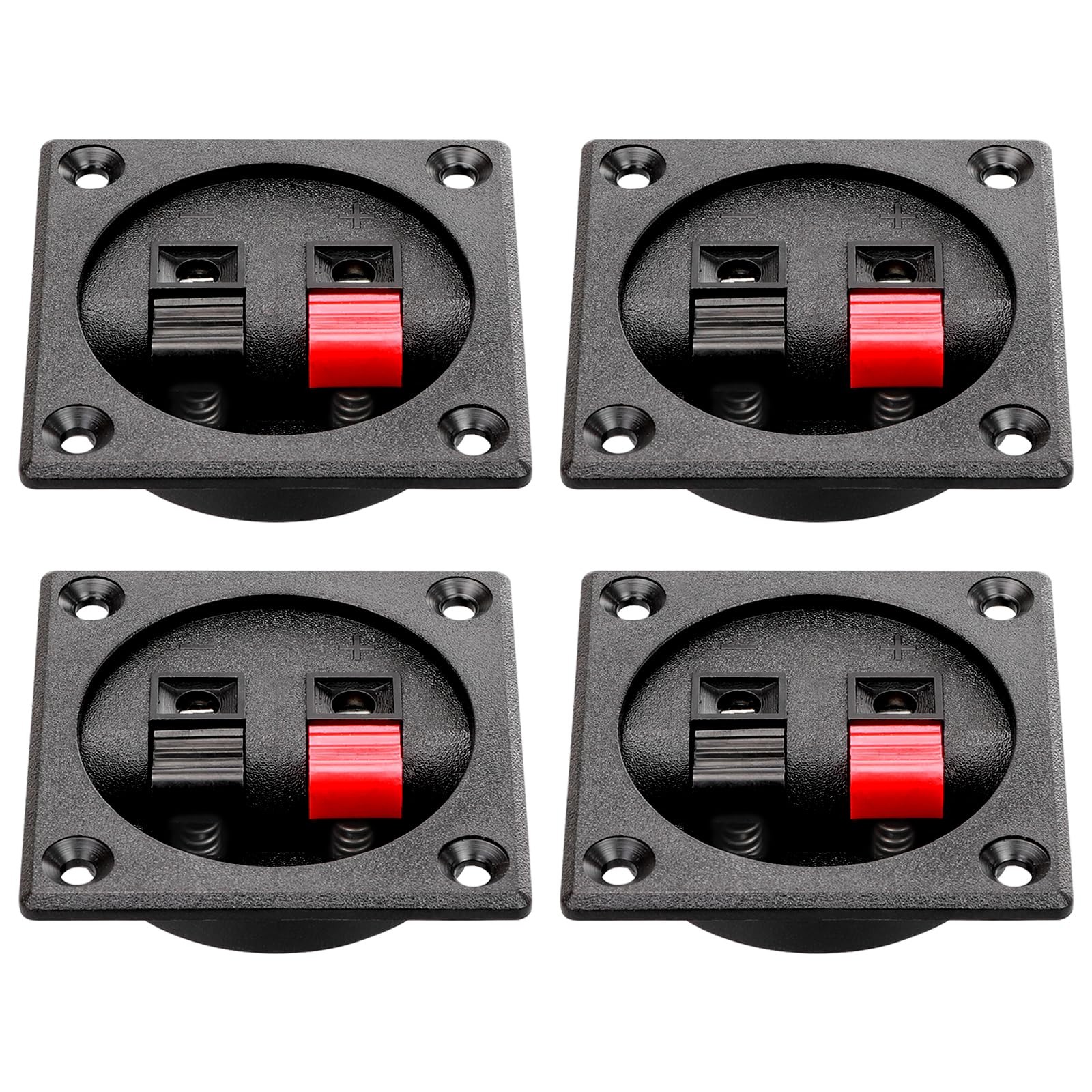 Tongze 4PCS Speaker Box Terminal Cup, Spring Square 57mm, Black