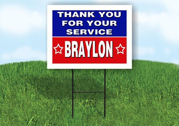 BRAYLON THANK YOU SERVICE 18 in x 24 in Yard Sign Road Sign with Stand