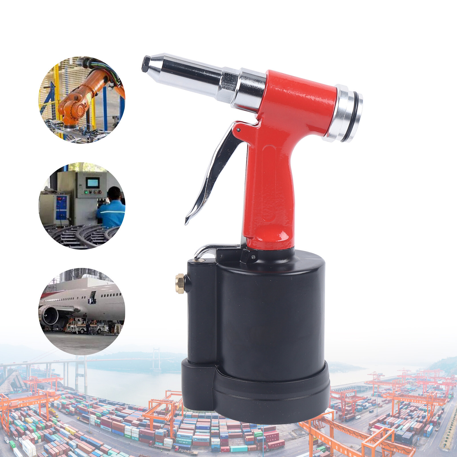 Air Hydraulic Pneumatic Pop Riveter Rivet Gun Power 3/16, 5/32 1/8 1/4" Sizes