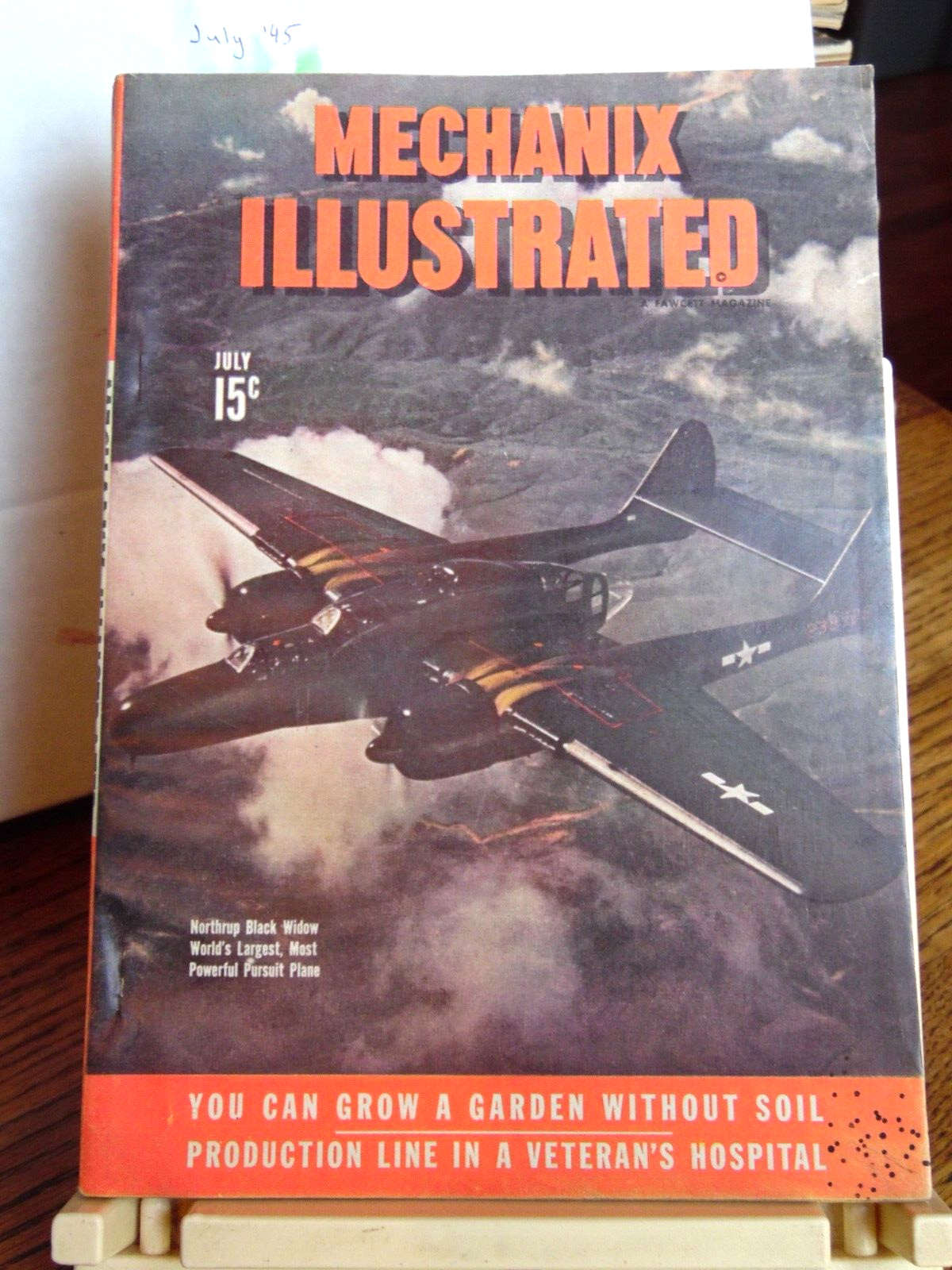 July 1945 Mechanix Illustrated ww2 Black Widow plane hydroponics rockets GE