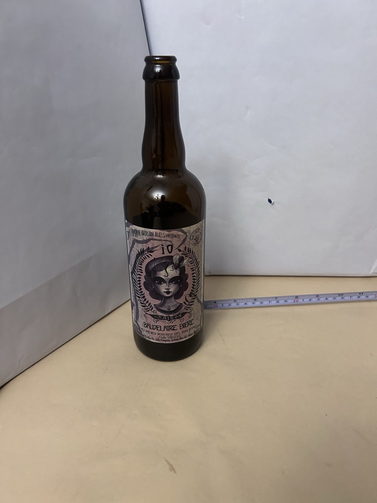 Used Empty 750mL Brown Glass Bottle Jolly Pumpkin Artisan Ale Baudelaire Biere