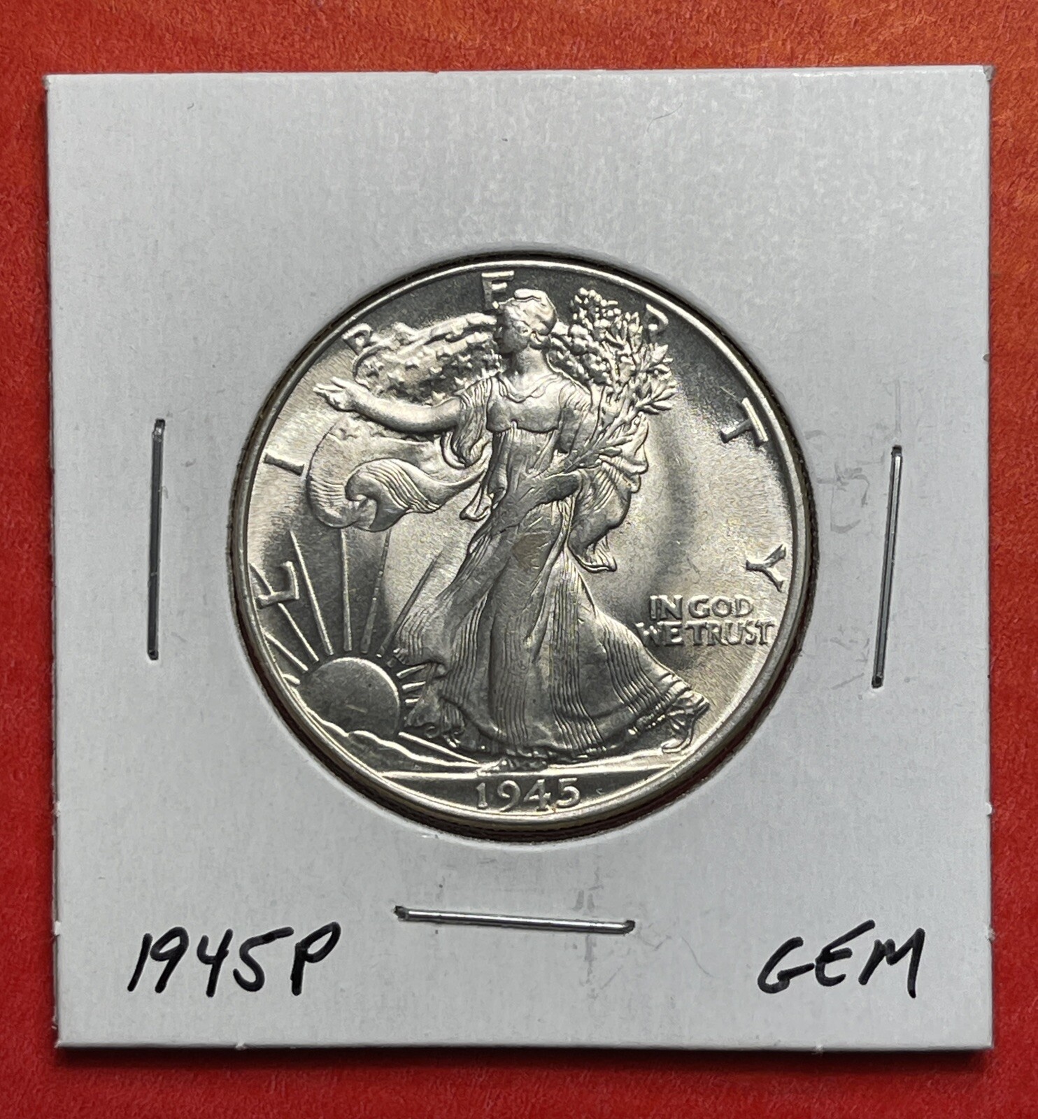 1945 P Walking Liberty Silver Half Dollar, Gem Uncirculated.  Beautiful Coin!