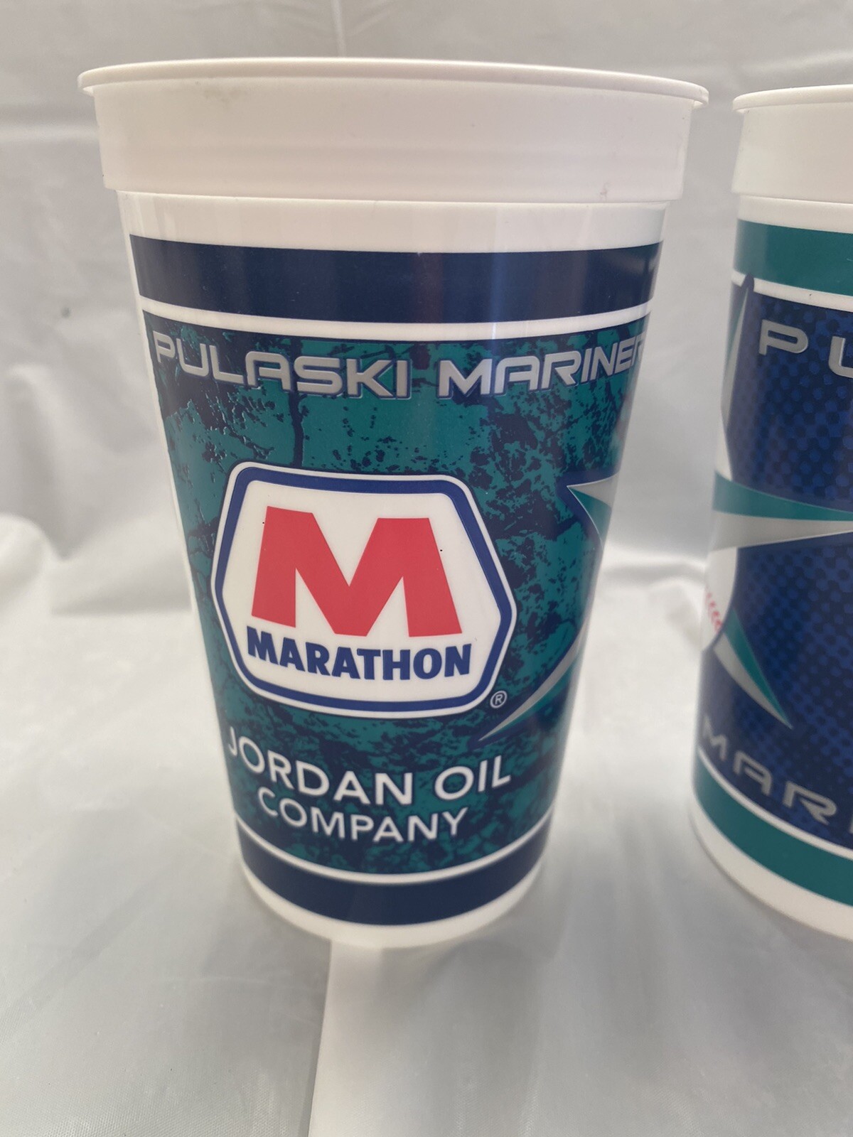 (2) Pulaski Mariners Minor League Baseball Drink Cups Lot 2008 Marathon Gas