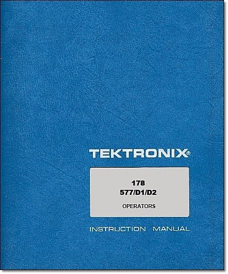 Tektronix 178 Instruction Manual: Comb Bound & Protective Plastic Covers
