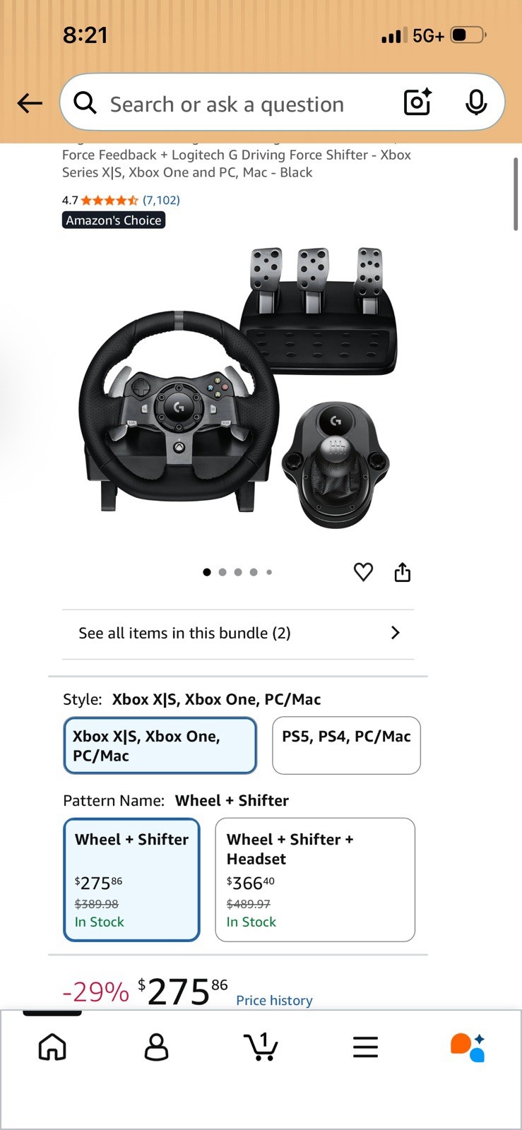 Logitech G Driving Force Shifter Wheel Pedals