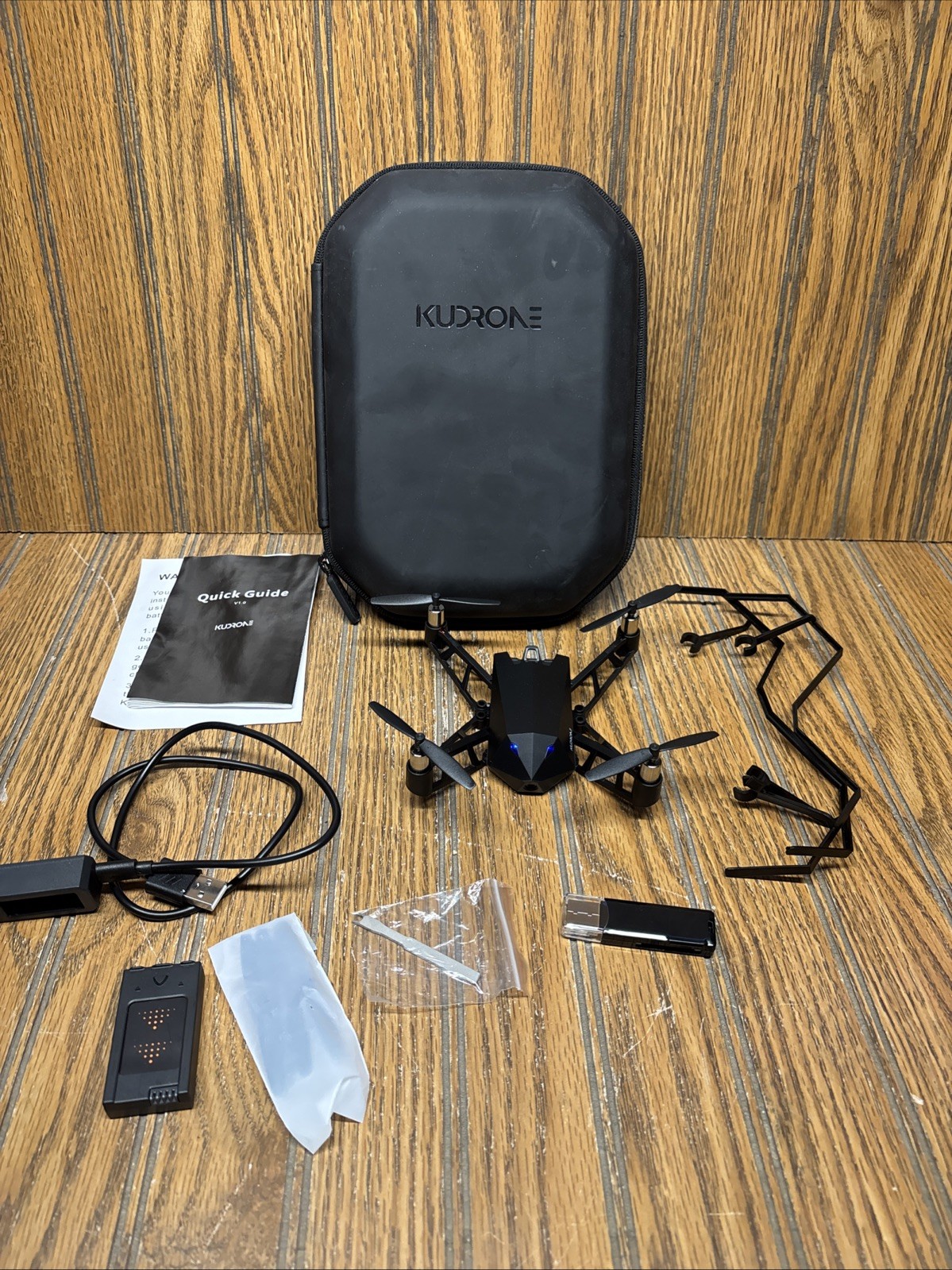 Kudrone V1.0 Nano Drone & Accessories - Complete With Case & 2 Batteries - Works