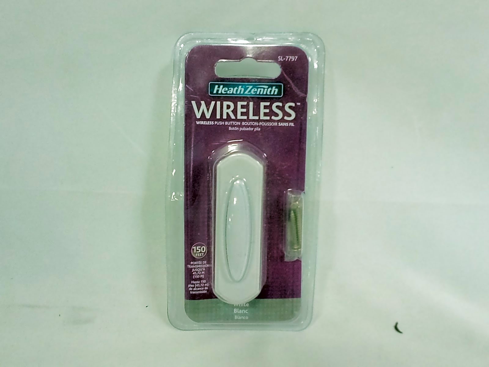 Heath Zenith SL-7797-02 Wireless Door Push Button, White