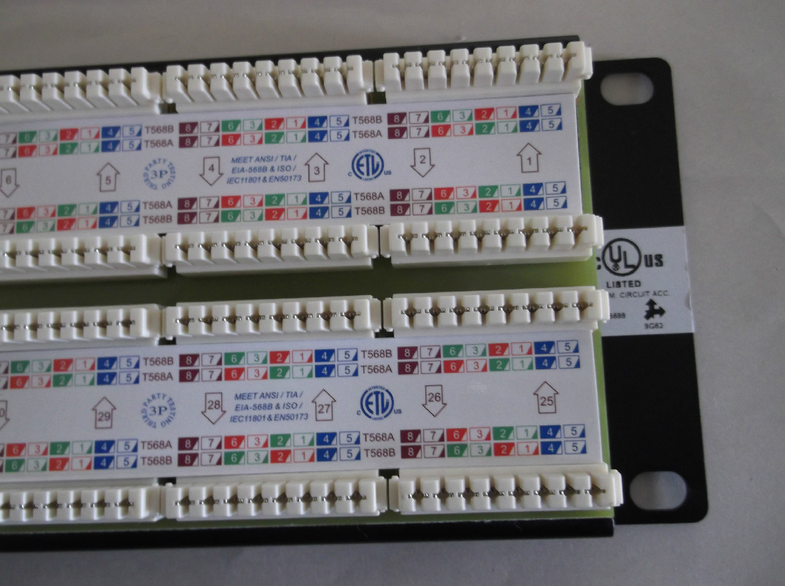 48 Port Cat5e Patch Panel UL Ethernet 50u Higher Gold Content Faster Speed