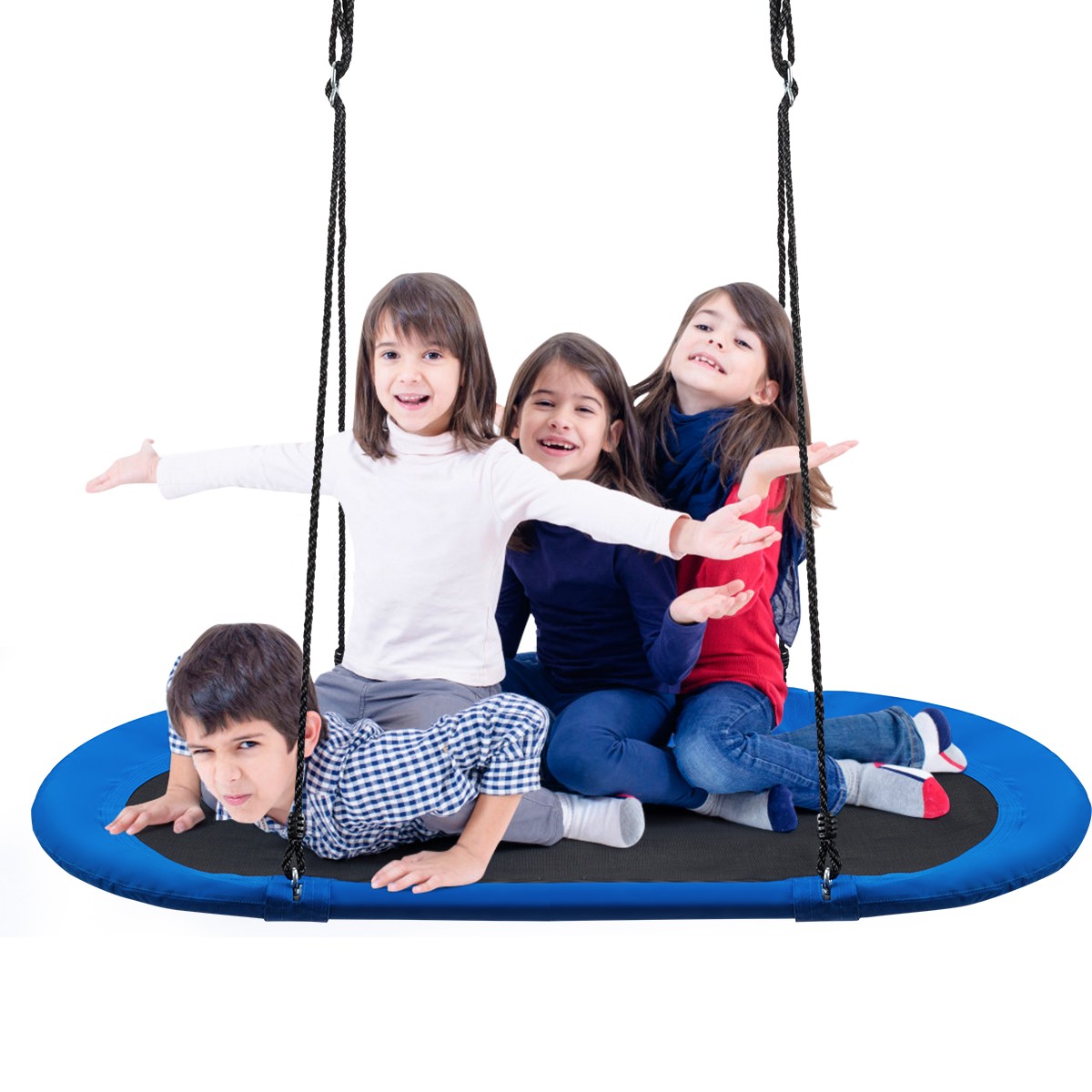 Topbuy 60" Flying Saucer Tree Swing Set Outdoor Oval Swing Adjustable Hanging