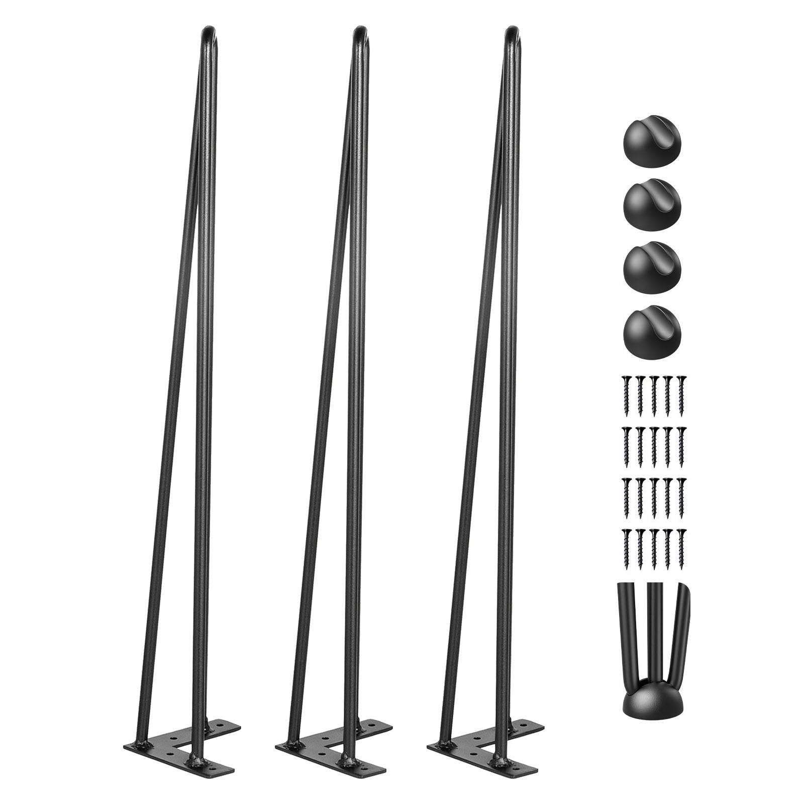 Uimoso Hairpin Table Legs 20 inch Set of 4 DIY Desk Table Legs 3 Rods Heavy Duty
