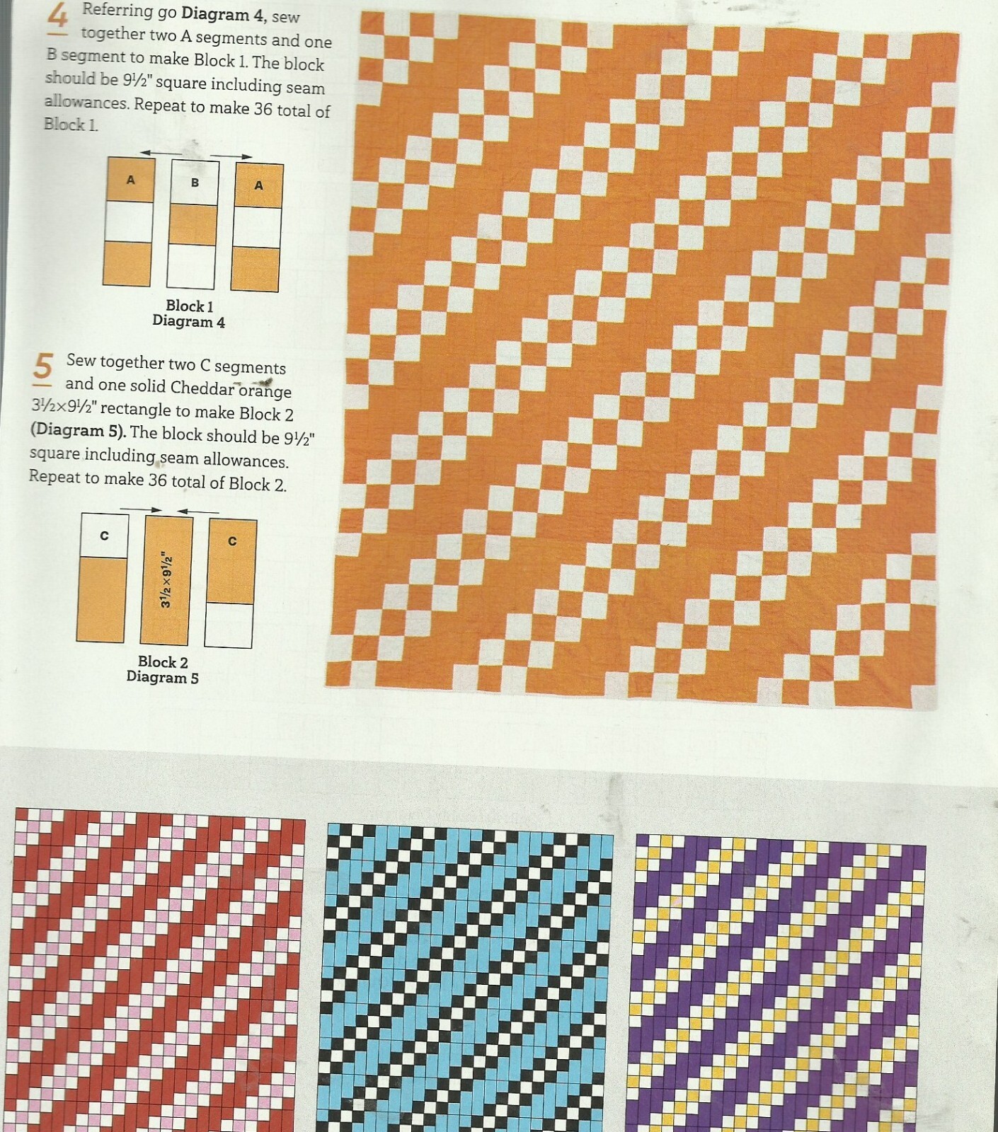 D0201  GOLDEN GLOW QUILT PATTERN/INSTRUCTIONS
