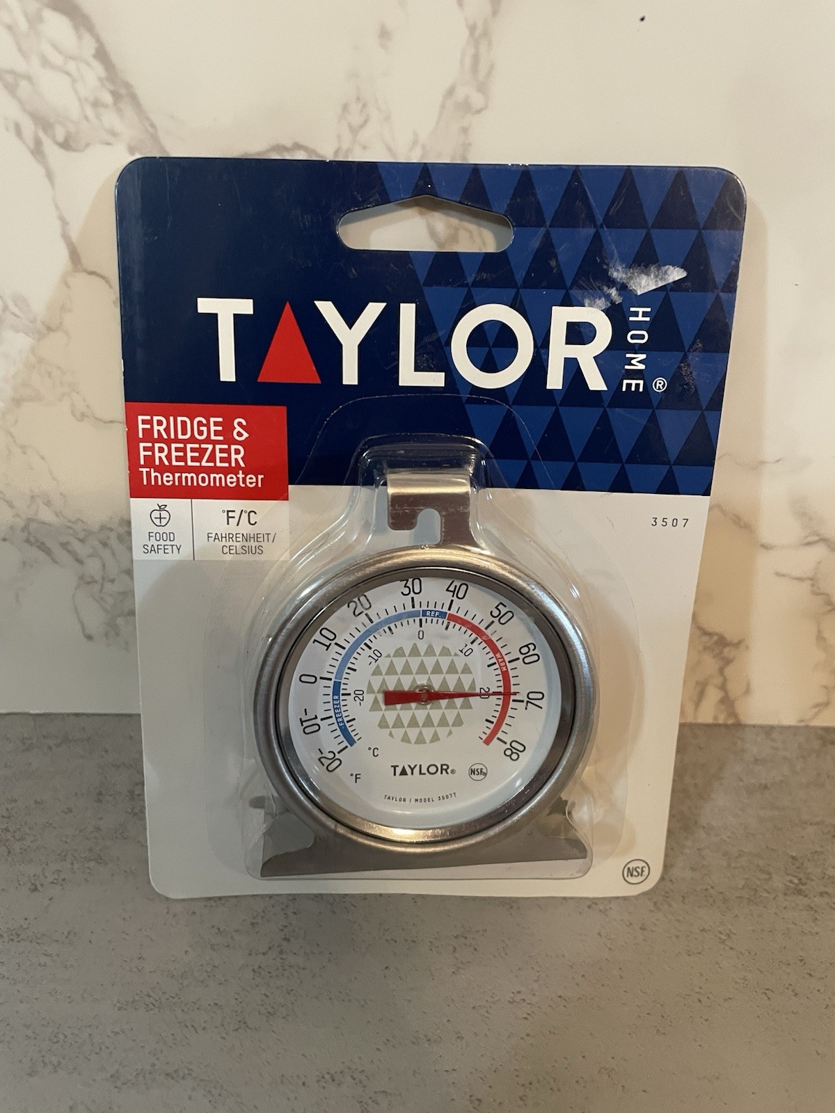 Taylor Refrigerator Freezer Thermometer Stainless Steel #3507   -20°F to 80°F