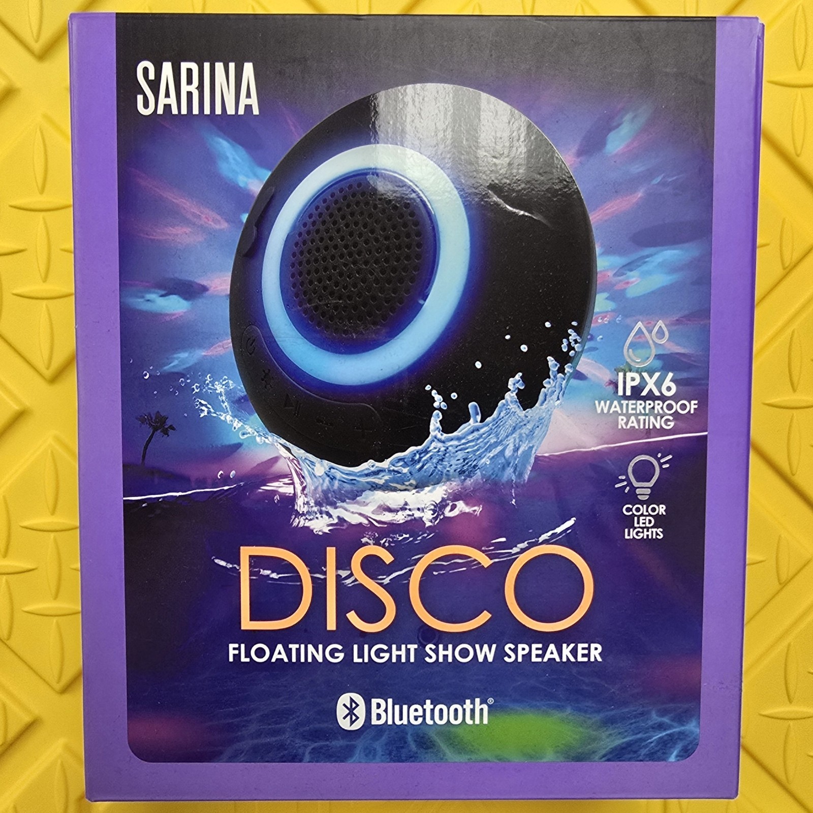 Sarina Disco Floating Light Show Speaker Bluetooth Waterproof LED FM Radio Black