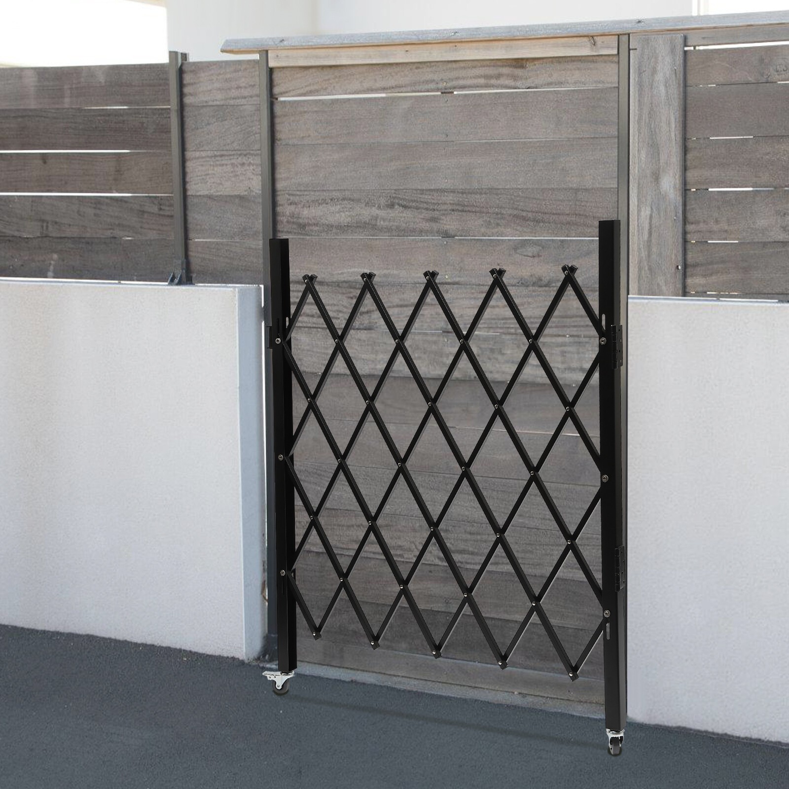 1.3m*93cm Single Folding Security Gate Folding Door Gate Rolling Barricade Gate
