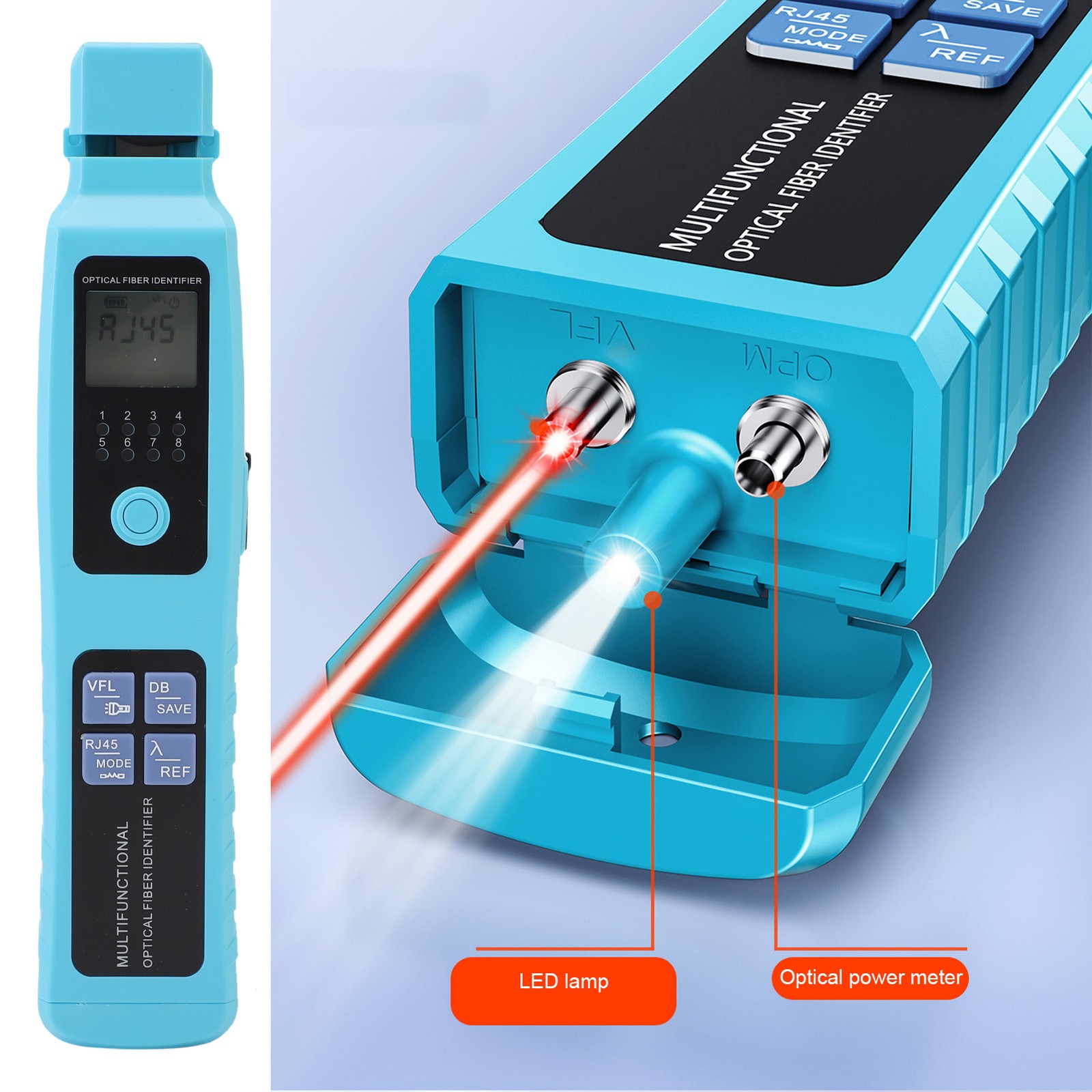 Optical Fiber Identifier FTTH Tool Cable Finder 10KM VFL Optical Power Meter