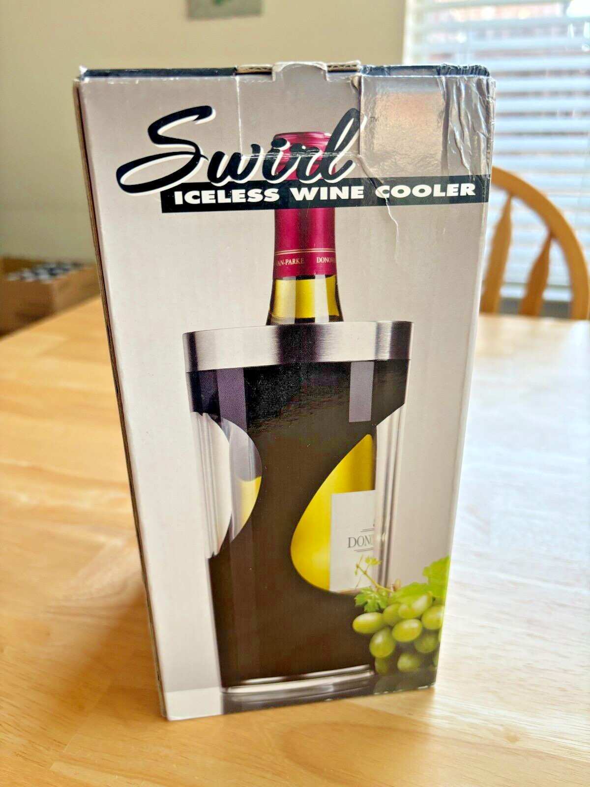 Prodyne Black Iceless Wine Cooler Swirl~Model A903B~NEW in Box