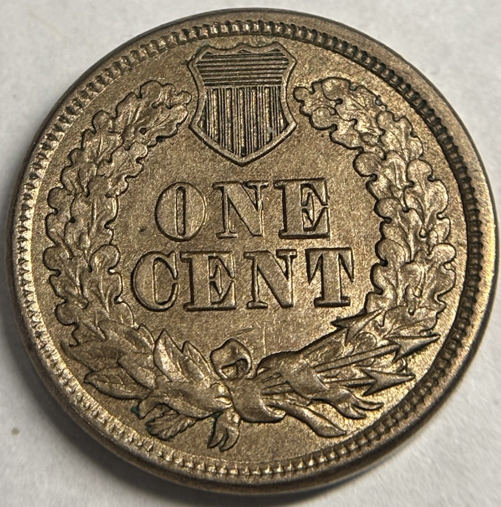 1863 Indian Head Cent . Nice Original Au+. Original Luster Remains