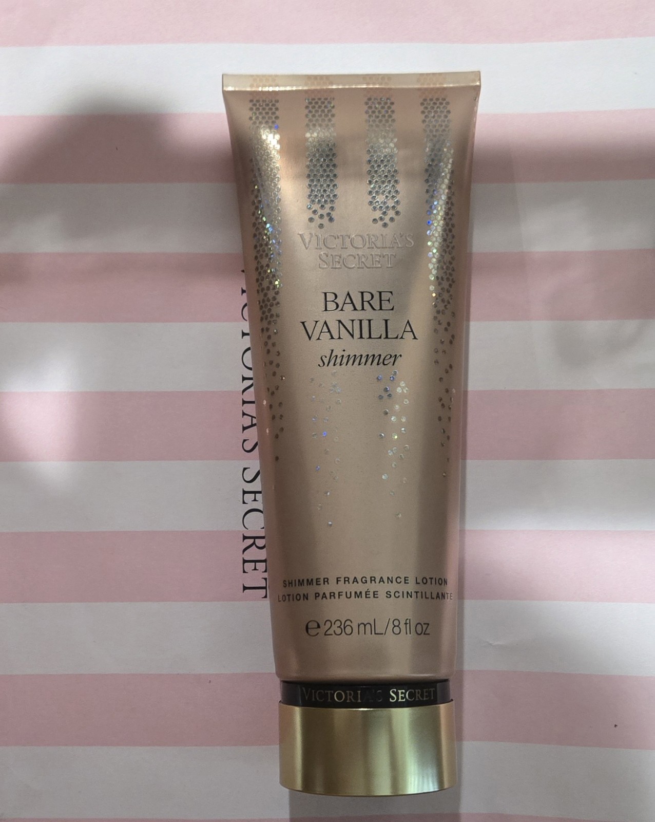 VICTORIA’S SECRET BARE VANILLA SHIMMER FRAGRANCE BODY LOTION CREAM 8 oz New