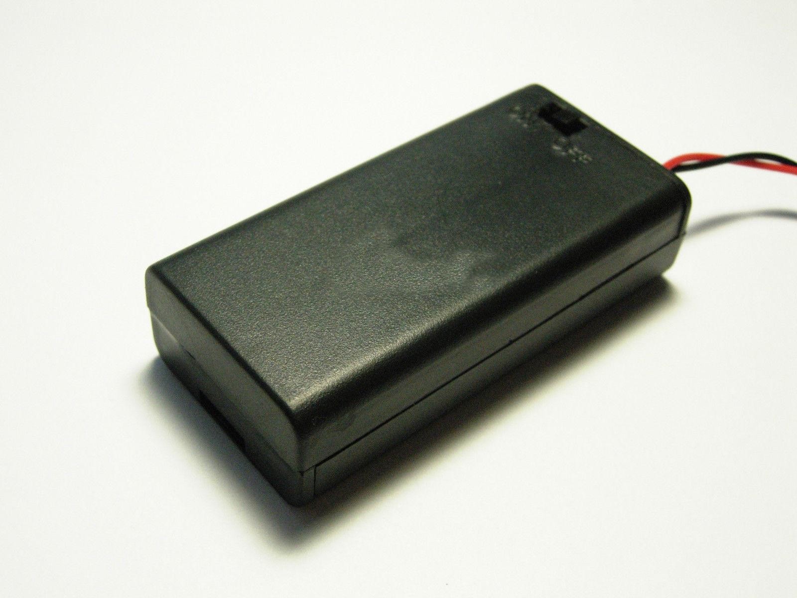 10Pcs 2.4V 3V 2 X AAA Battery Holder Box Case w/Wire Switch ON/OFF