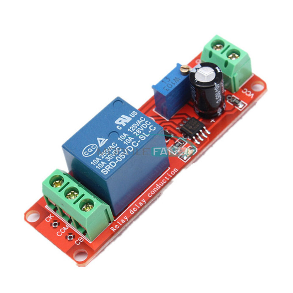 10X NE555 5VDC Conduction Delay Relay Timing Turn-on Module Timer Switch 0-10S
